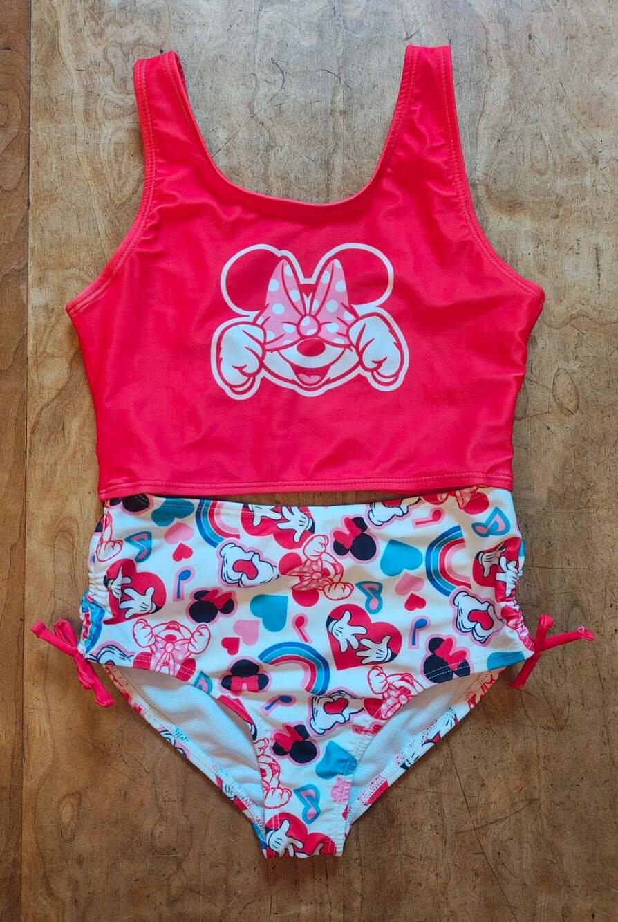 Disney Minnie Mouse Girls 2-Piece Tankini Swimsuit Size 7/8